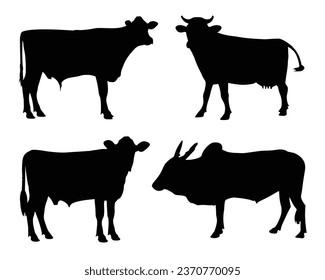 Cow Silhouette. Cow Vector Illustration. Cow Artwork.