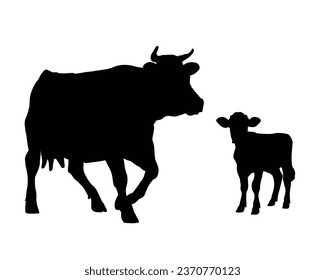 Cow Silhouette. Cow Vector Illustration. Cow Artwork.