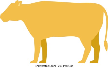 Cow silhouette vector illustration sideways