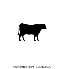 cow silhouette vector on a white background