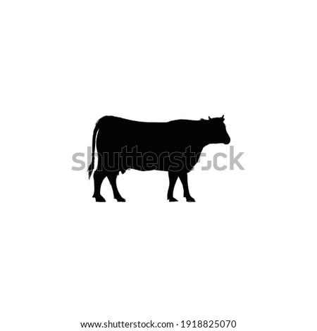 cow silhouette vector on a white background