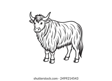 Cow Silhouette Vector Style With White Background