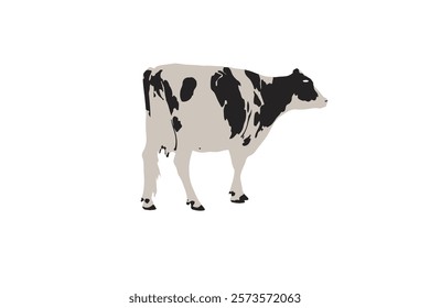 A cow silhouettes isolated on white background, Vector illustration.