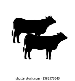 Cow Silhoutte Logo Vector Illustration