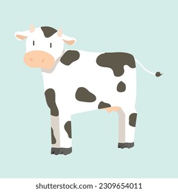 simple y lindo ganado de vaca 
 ilustración 