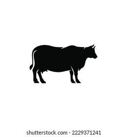 Cow simple flat icon vector