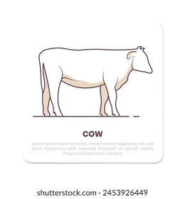 diseño de Ilustración vectorial simple vaca
