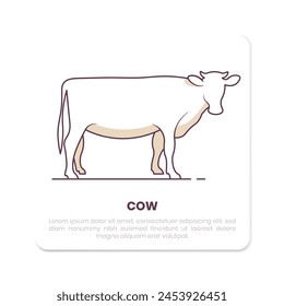 cow simple vector illustration design