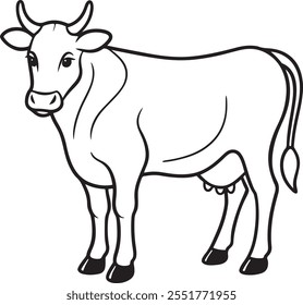 Cow Sketch vector silhouette illustraion isolated white background