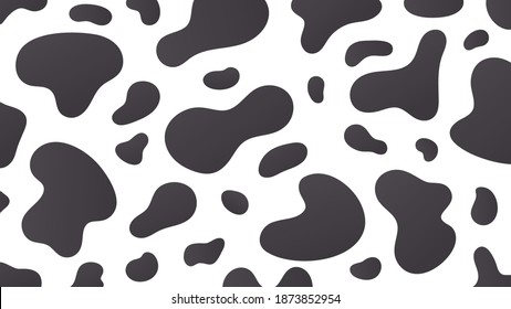 Cow Skin Background. Black And White Pattern Design Of Milk Cow Skin That Looks Beautiful.