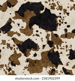 Cow skin pattern, animal leather seamless design