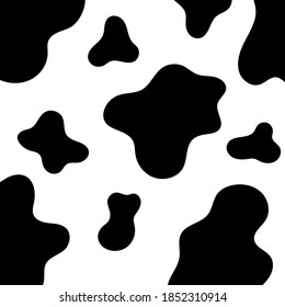 Cow skin pattern. Black and white background. Vector illustration.