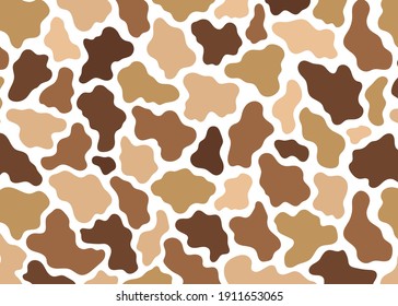 Cow skin pattern design. Simple wide cow vector illustration background. Wildlife fur skin for web, surface, background, graphic design.