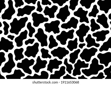 Cow skin pattern design. Simple wide cow vector illustration background. Wildlife fur skin for web, surface, background, graphic design.
