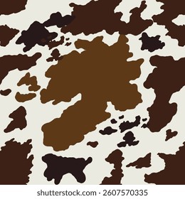 Cow skin pattern design. Simple wide cow vector illustration background. Wildlife fur skin for web, surface, background, graphic design.
