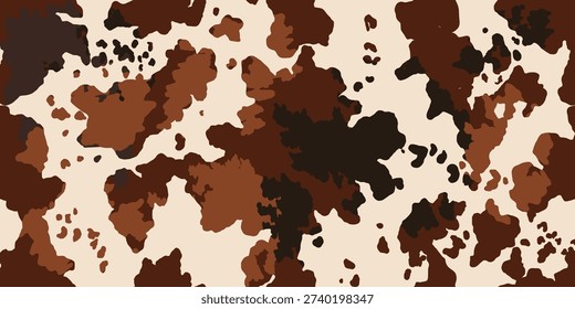 Cow skin pattern design. Simple wide cow vector illustration background. Wildlife fur skin for web, surface, background, graphic design.