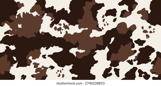 Cow skin pattern design. Simple wide cow vector illustration background. Wildlife fur skin for web, surface, background, graphic design.