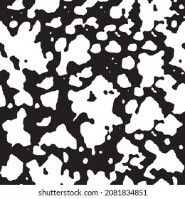 Cow skin pattern texture repeating seamless black and white monochrome. Fashionable print. Fashion and stylish background for runner carpet, rug, scarf, curtain, pillow, t shirt, template, web design