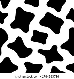 Cow skin seamless pattern. Animal texture. Vector illustration.