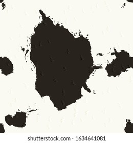 Cow Skin Seamless Pattern. Black and White Color Abstract Background