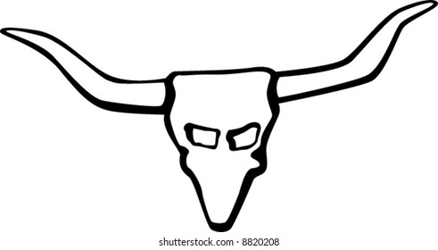 cow skull with big horns