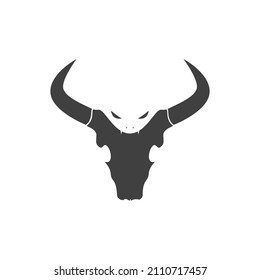 cow skull black with head snake logo design, vector graphic symbol icon sign illustration 