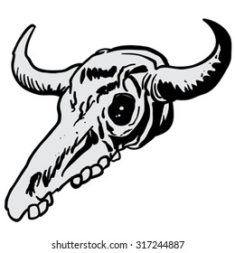 cow skull cartoon doodle