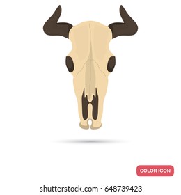 Cow skull color flat icon for web and mobile design