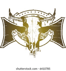 cow skull emblem