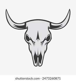 Cow skull flat icon. Vector illustration