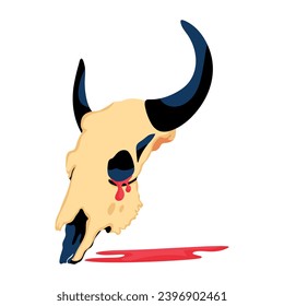 Cow skull, flat style icon 