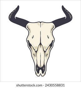 COW SKULL HAND DRAWING ILLUSTRATION