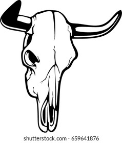 cow skull with horns vector