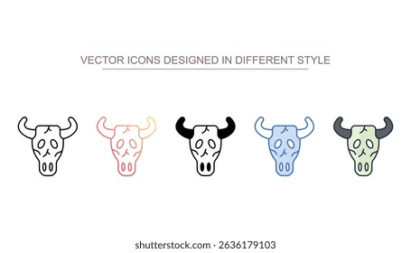 Cow Skull icon design with white background stock illustration