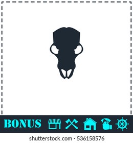 Cow skull icon flat. Simple vector symbol and bonus icon