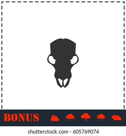 Cow skull icon flat. Simple vector symbol and bonus icon
