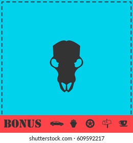 Cow skull icon flat. Simple vector symbol and bonus icon