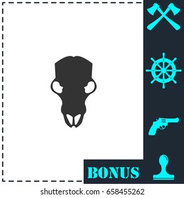Cow skull icon flat. Simple vector symbol and bonus icon