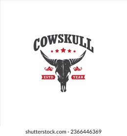 Cow Skull Logo Design Vector Image