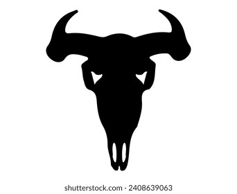 Cow skull silhouette vector art white background