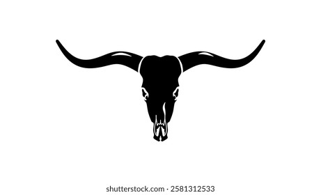 Cow Skull symbol, black isolated silhouette