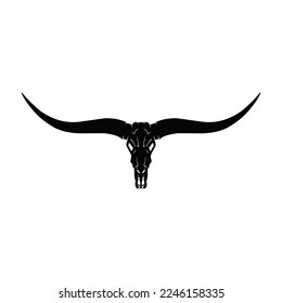 Cow Skull Texas Longhorn - vector Icon illustration silhouette