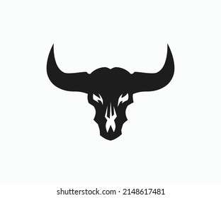 Cow Skull Vector Icon. Bull Skull icon vector. Cow, Bull, Ox Skull Vector Template.