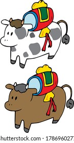 Cow with a small hammer 2 patterns