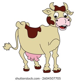 A cow smiling animal illustration vector