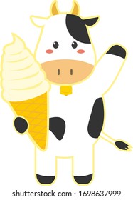 Cow and soft serve vector illustration . 