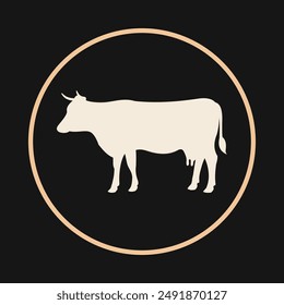 Cow solid trendy icon fabulous abstract vector illustration colorful artwork design