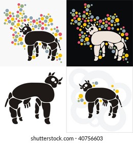 The cow - (space monster). Vector illustration.