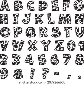 Cow spots letters, Cow monogram, Farm animal alphabet