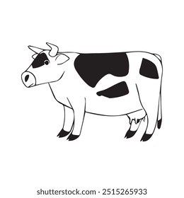  a cow with spots on a white background vector illustration